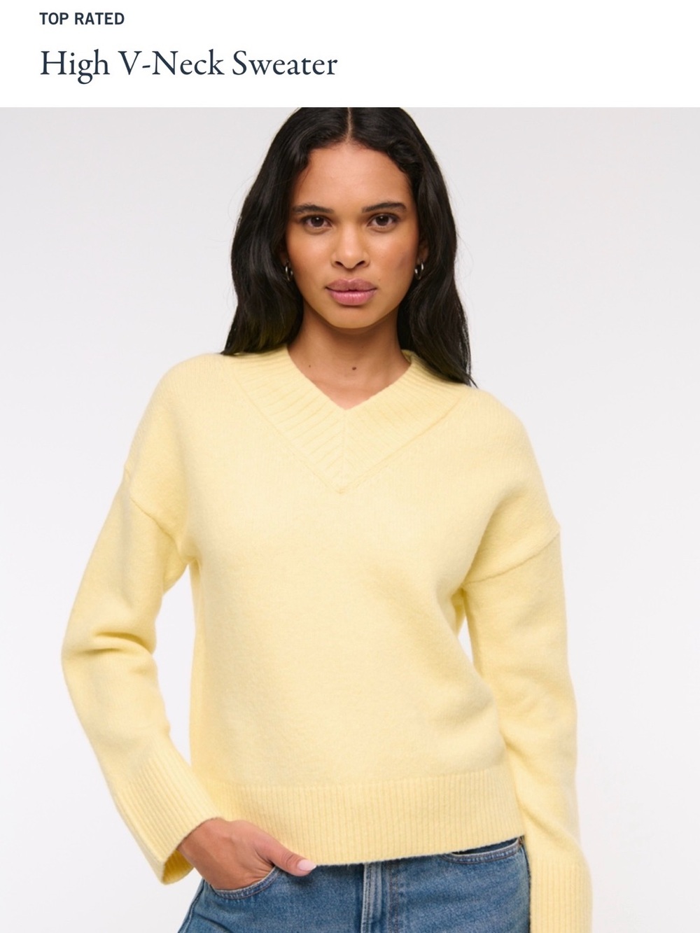 Abercrombie & Fitch Yellow High V-Neck Sweater
